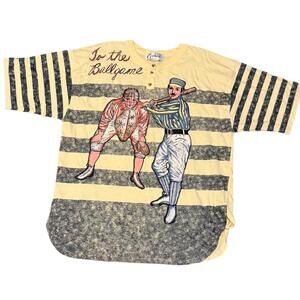 Carducci To the Ballgame Baseball Graphic Henley Tee 80s/90s M